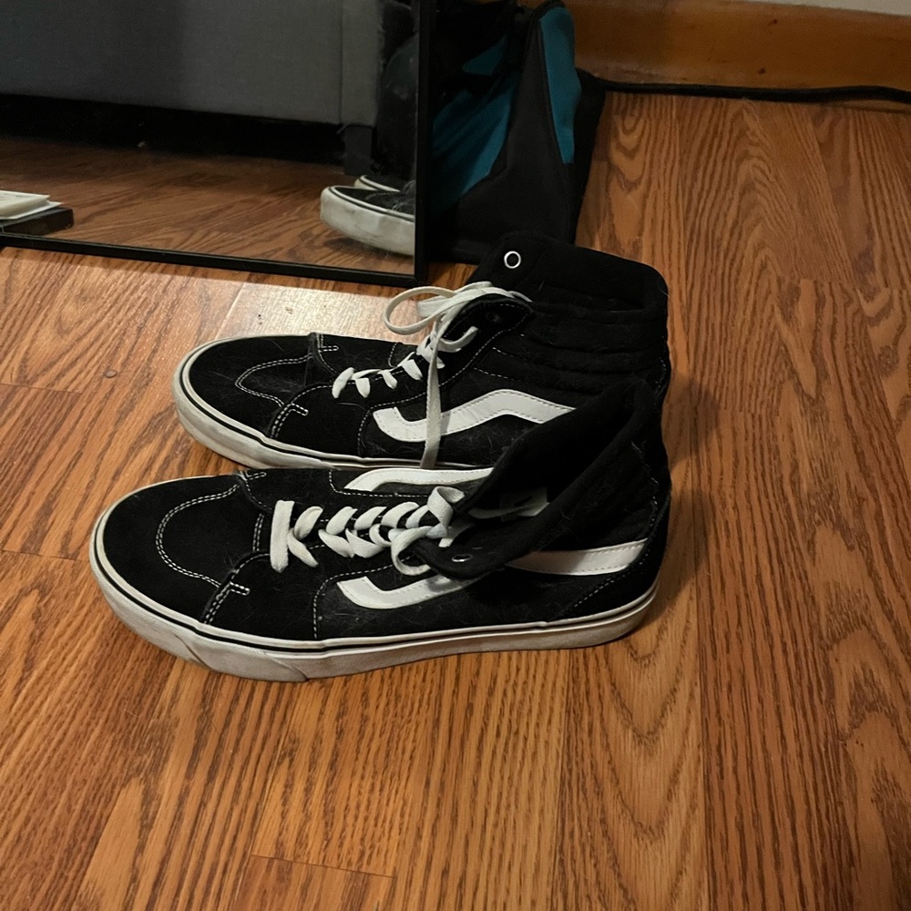 Vans Black and White High-Top Sneakers